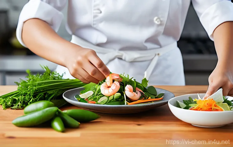 염기와 산 - **Prompt 1: The Art of pH in Vietnamese Cuisine**
"A young Vietnamese woman, elegantly dressed i...